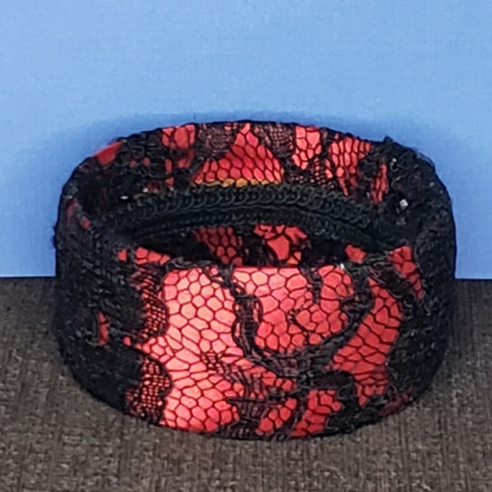 Red and Black Lace Bracelet